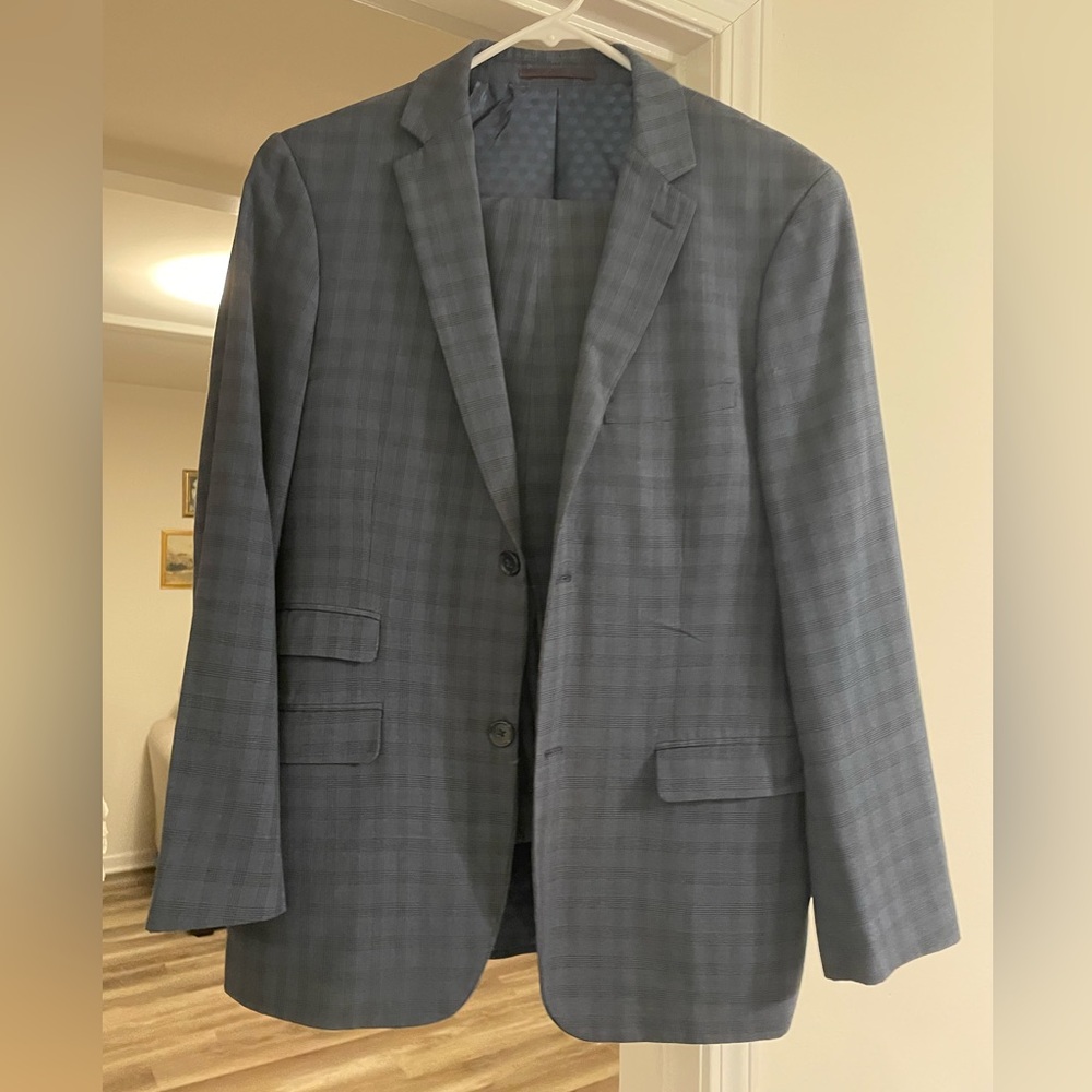 Men's Blue Checked Suit and Pants